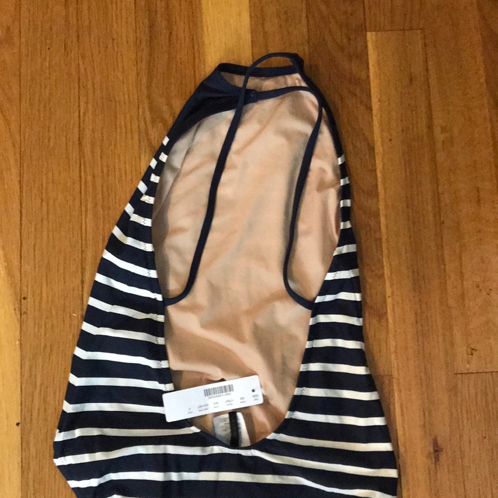 NWT J. Crew One-Piece Nautical Stripe Swimsuit - Picture 3 of 3